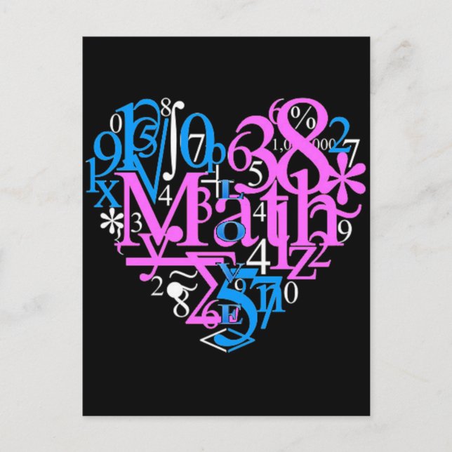 Math Liebe Postkarte (Vorderseite)