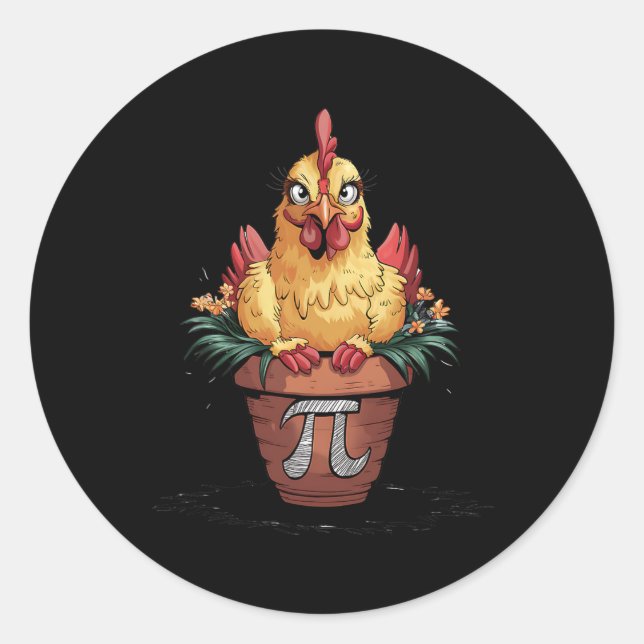 Math Lover Geek 3.14 Funny Chicken Pot Pi Day Runder Aufkleber (Vorderseite)