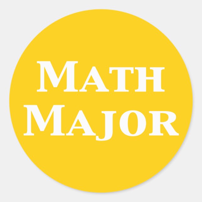 Math Major Geschenke Runder Aufkleber (Vorderseite)