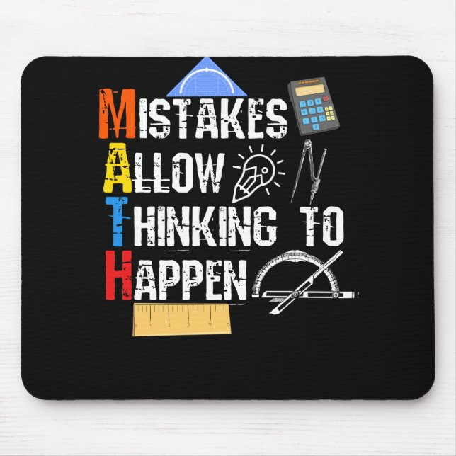 Math. Mistakes Allow Thinking To Happen Mousepad (Vorne)