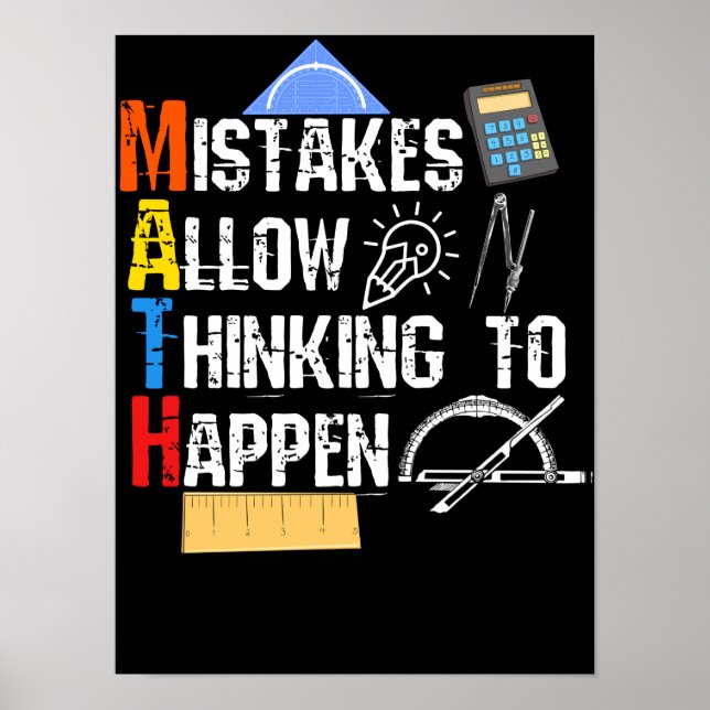 Math. Mistakes Allow Thinking To Happen Poster (Vorne)