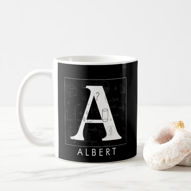 Math Monogram - Buchstabe A Kaffeetasse (Mit Donut)