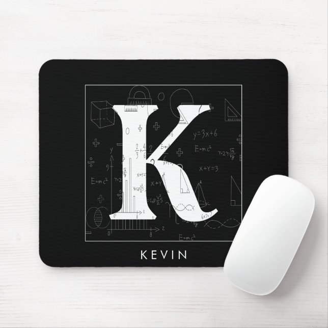 Math Monogram - Letter K Mousepad (Mit Mouse)