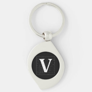 Math Monogram - Letter V Schlüsselanhänger