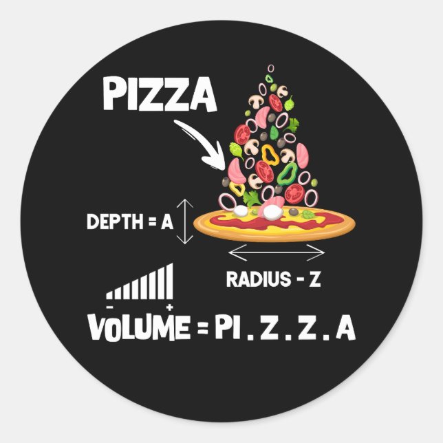 Math Nerd Pizza Lovers Volume Formula Geek Math T Runder Aufkleber (Vorderseite)