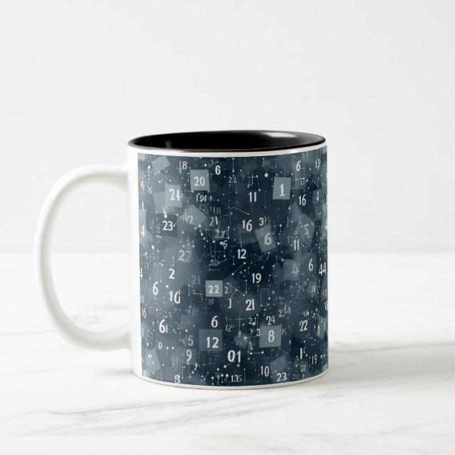 Math Numbers Abstrakt Zweifarbige Tasse (Links)