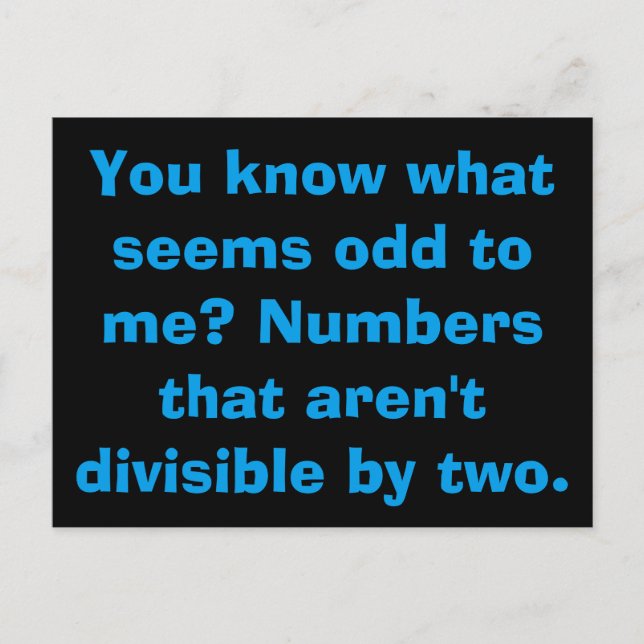 Math Odd Postcards Postkarte (Vorderseite)