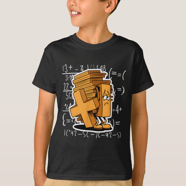 Math Overload Funny Equation Cartoon  T-Shirt (Vorderseite)