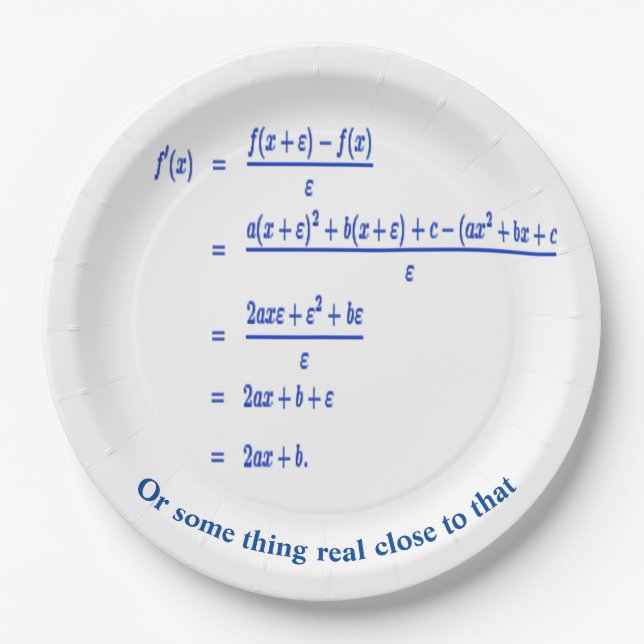 Math Pappteller (Vorderseite)