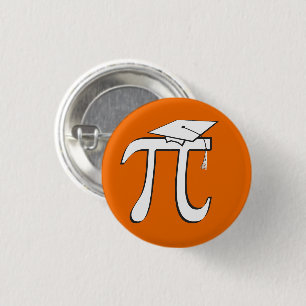 Math Pi Graduate © - Orange und Weiß Button