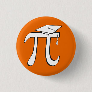 Math Pi Graduate © - Orange und Weiß Button