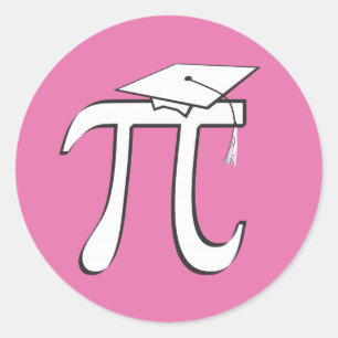 Math Pi Graduate PINK Pi Grad Stickers