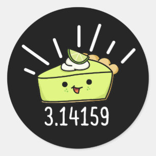 Math Pi Number Funny Pie Pun Dark BG Runder Aufkleber