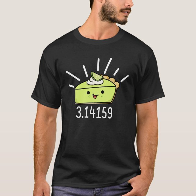 Math Pi Number Funny Pie Pun Dark BG T-Shirt (Vorderseite)