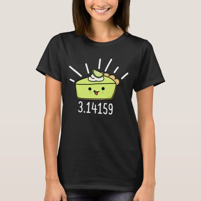 Math Pi Number Funny Pie Pun Dark BG T-Shirt (Vorderseite)