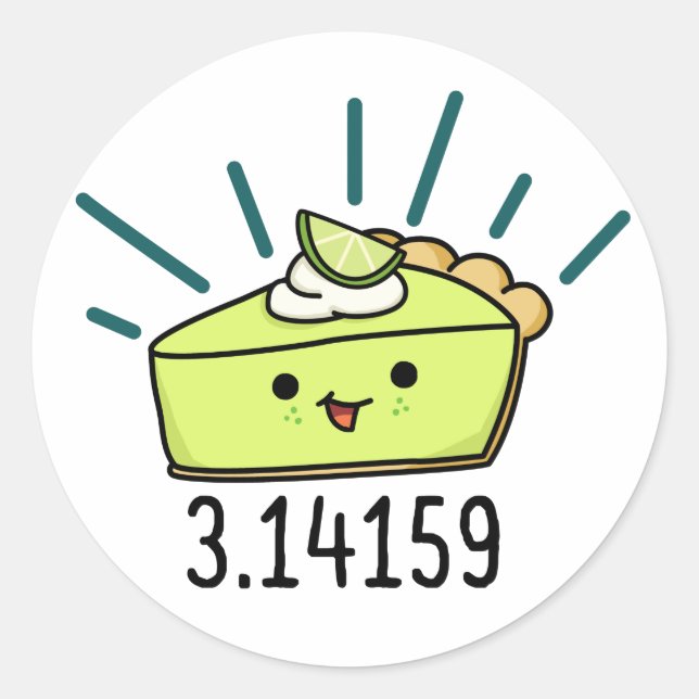 Math Pi Number Funny Pie Pun Runder Aufkleber (Vorderseite)