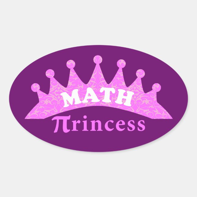 Math Princess Ovaler Aufkleber (Vorderseite)