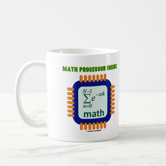 Math Prozessor Inside Semiconductor Chip Gleichung Kaffeetasse (Links)