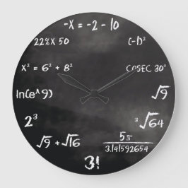 Math Quiz Round Clock (benutzerdefiniert) Große Wanduhr