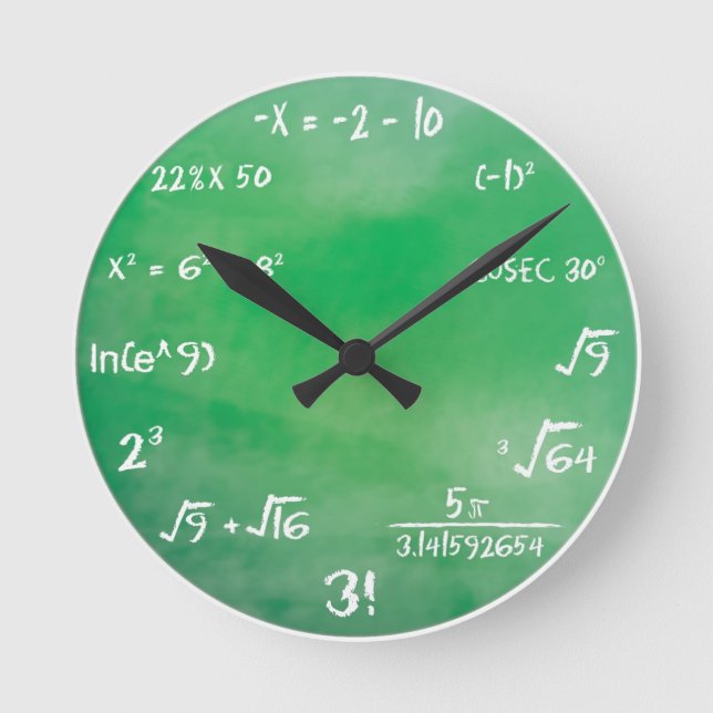 Math Quiz - Sheldon Cooper Clock Runde Wanduhr (Vorderseite)