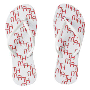 Math Red Hearts Text Flip Flops