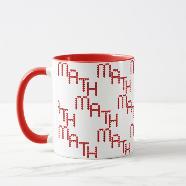 Math Red Hearts Text Tasse (Links)