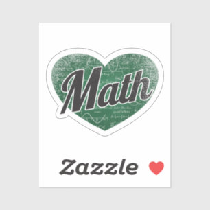 Math Retro Heart Blackboard Liebe Aufkleber