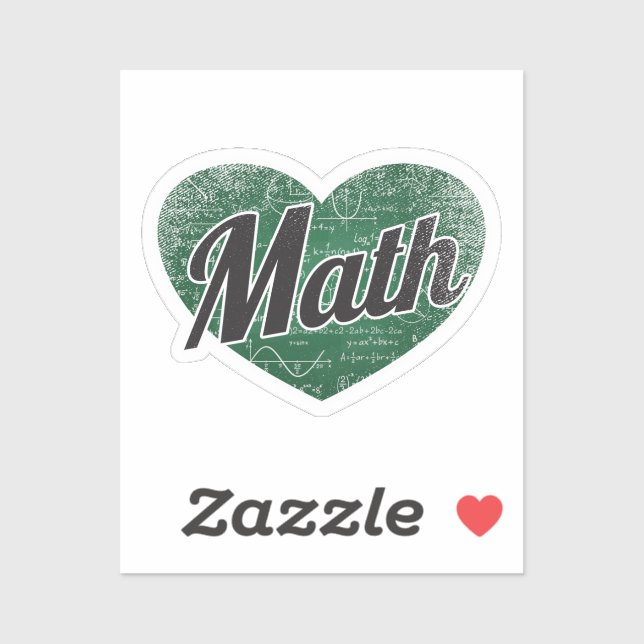 Math Retro Heart Blackboard Liebe Aufkleber (Blatt)