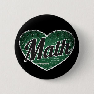 Math Retro Heart Blackboard Liebe Button