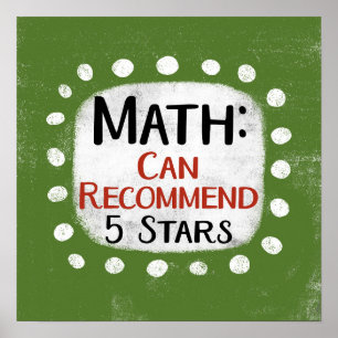 Math Review 5 Étoiles Poster Wall Art
