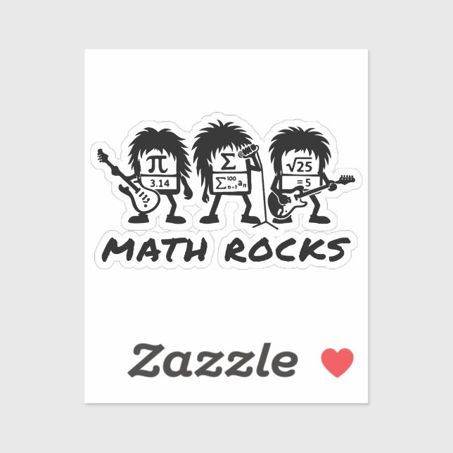 Math Rocks Academic Rock Band Humor Aufkleber (Blatt)