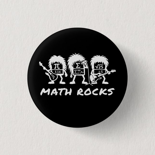 Math Rocks Academic Rock Band Humor Button (Vorderseite)