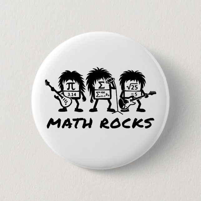 Math Rocks Academic Rock Band Humor Button (Vorderseite)