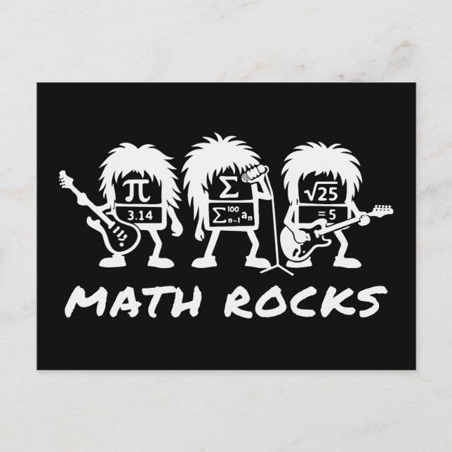 Math Rocks Academic Rock Band Humor Postkarte (Vorderseite)