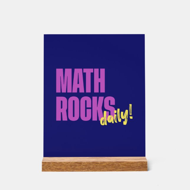 Math Rocks Daily Teacher Acrylschild (Vorderseite)