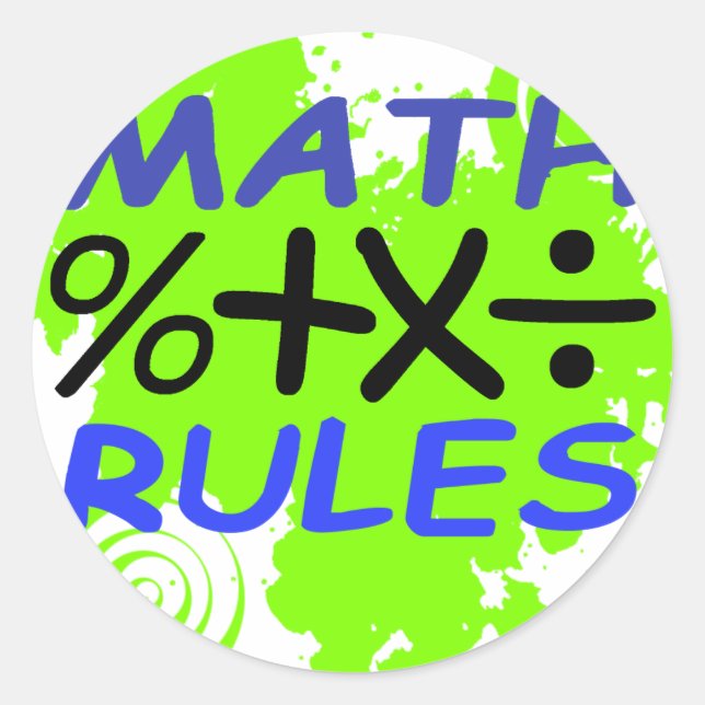 Math Rules Runder Aufkleber (Vorderseite)