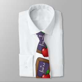 Math School Teacher Apple Blackboard Necktie Krawatte