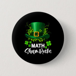 Math Shamrocks St. Patricks Day Schule Button