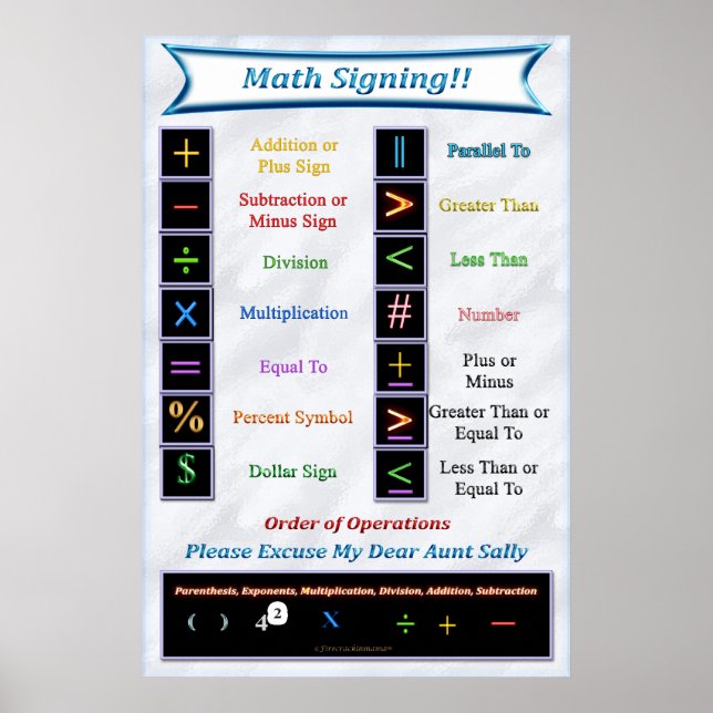 Math Signing Poster (Vorne)