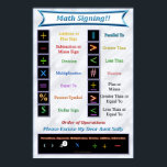 Math Signing Poster<br><div class="desc">Click on Firecrackinmama > education> posters/prints to get large and colossal sizes. Teaching math is one thing. Kids understanding what the teacher is teaching is another thing. Now kids can relieve their anxiety of math with this easy to read poster clearly defining operation symbols. As an added bonus they have...</div>