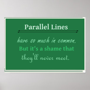 Math Spaß Quote Parallel Lines Poster