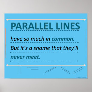 Math Spaß Quote Parallel Lines Poster