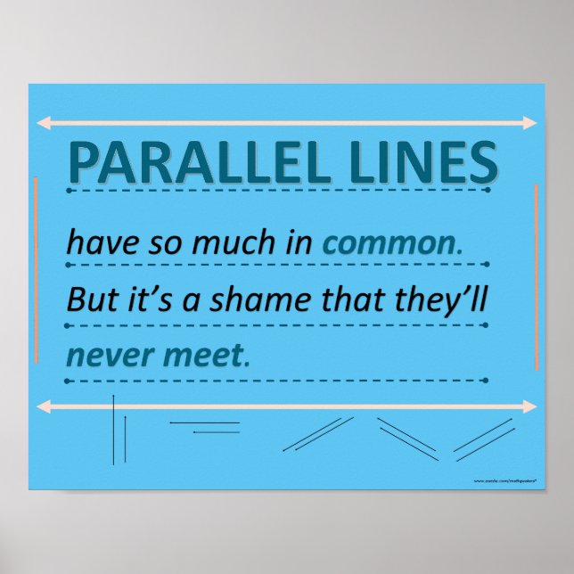 Math Spaß Quote Parallel Lines Poster (Vorne)