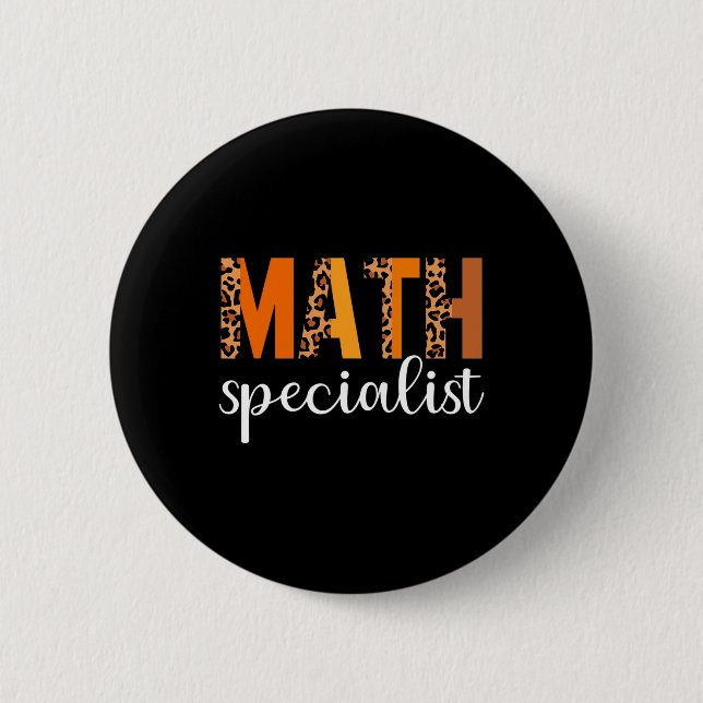 Math Specialist Leopard Erntedank Day Funny Fal Button (Vorderseite)