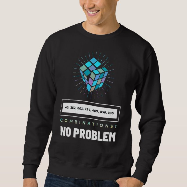 Math Speed Cubing Puzzle Cubing Cuber Kombinatione Sweatshirt (Vorderseite)