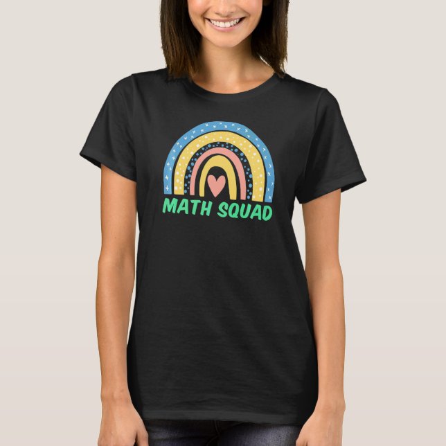 Math Squad Boho Rainbow Student Math Teacher Back T-Shirt (Vorderseite)