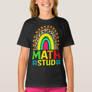 Math Stud Rainbow Leopard Retour À L'École T-shirt