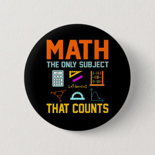 Math Subject zählt Mathematiatic Math Teacher Button
