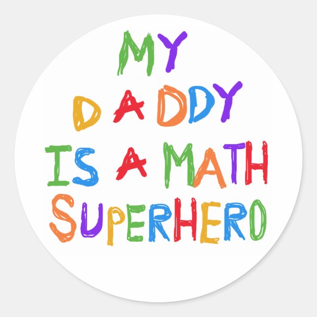 Math Superhero Runder Aufkleber (Vorderseite)