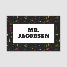 Math Symbols Frame Teacher Namensschild